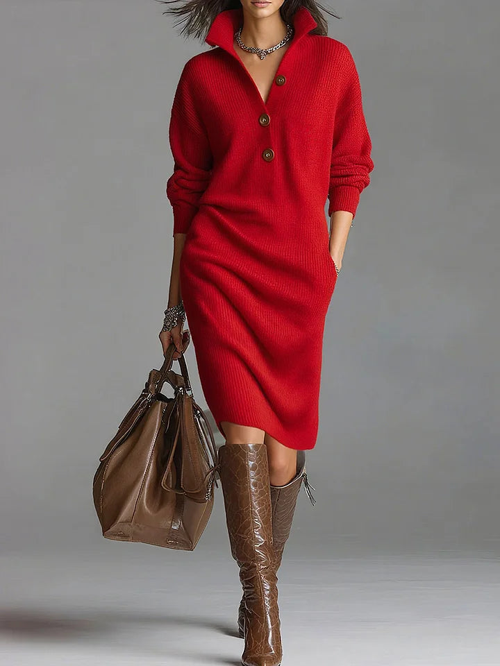 Maribel | Timeless Button Collar Dress
