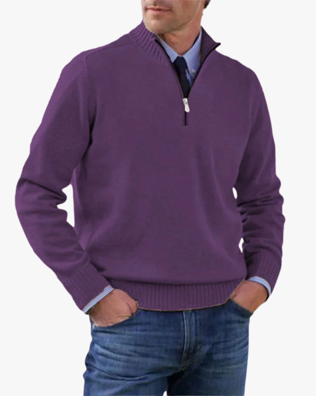 Modern Half-Zip Knit Sweater