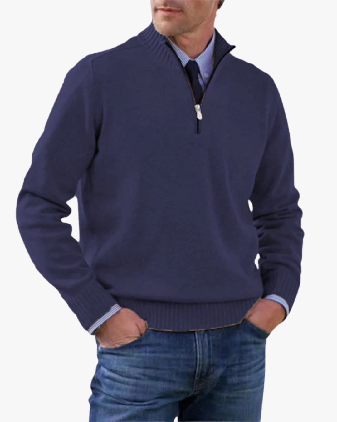 Modern Half-Zip Knit Sweater