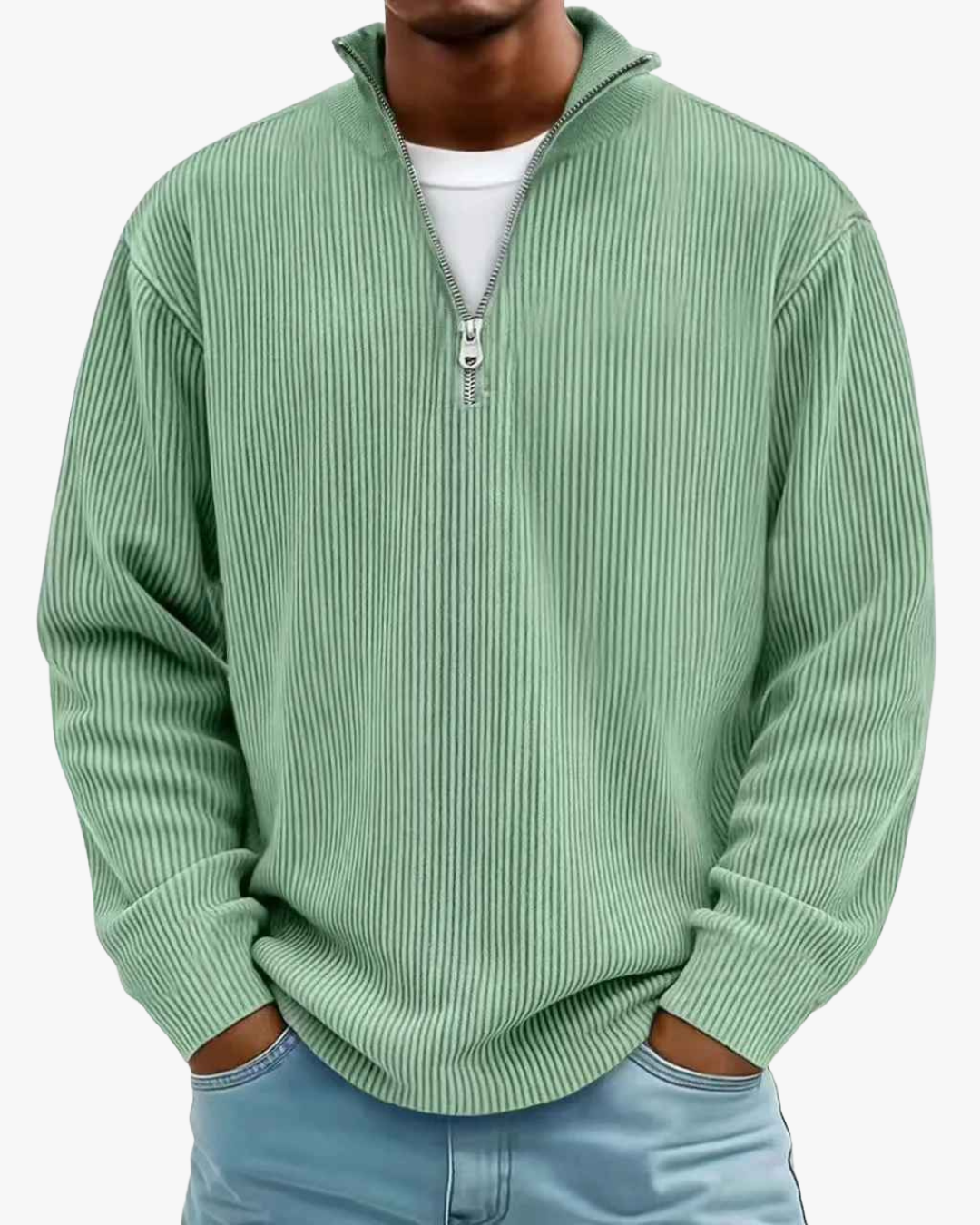 Modern Half-Zip Knit Sweater