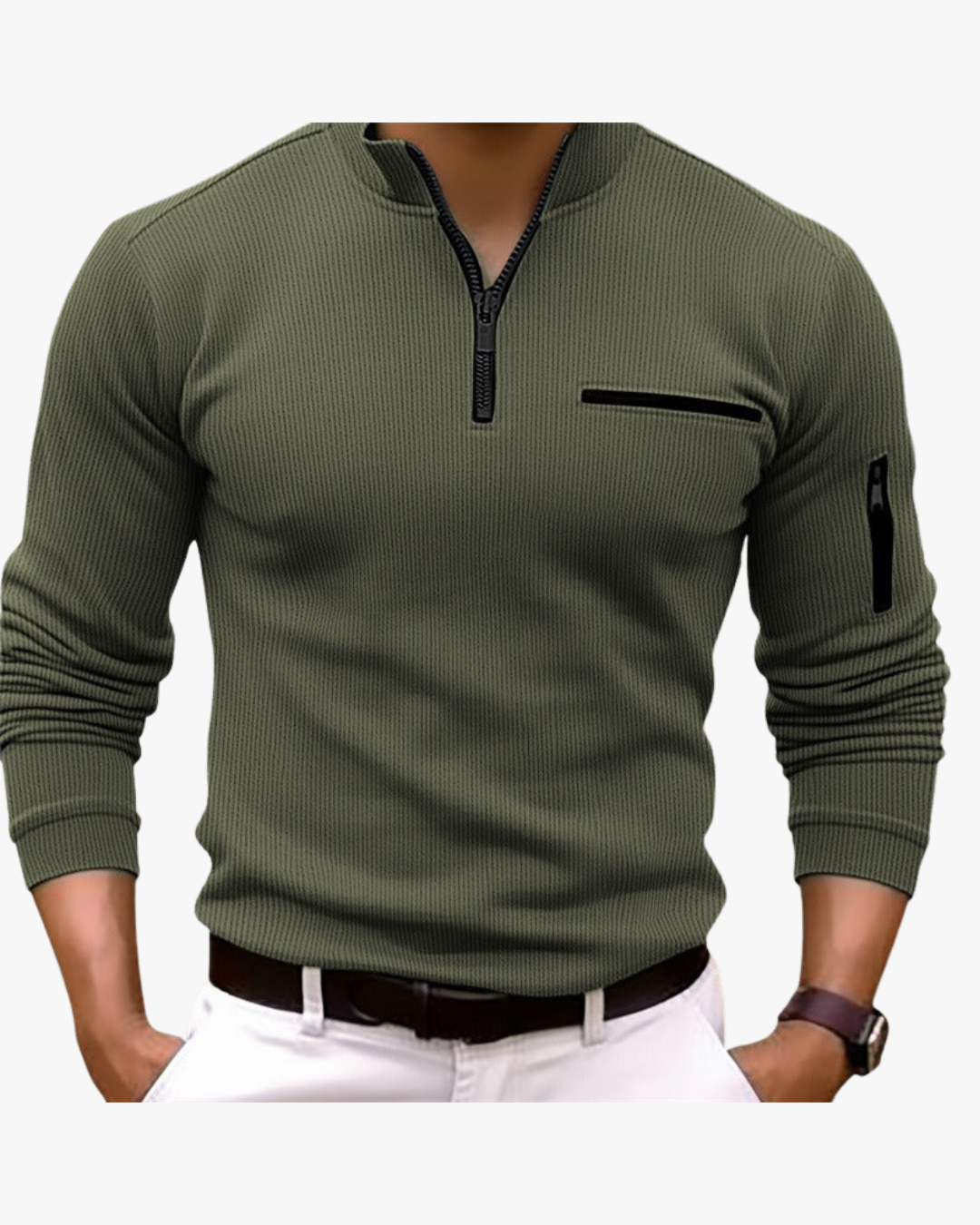 Sporty Zip-Up Long Sleeve
