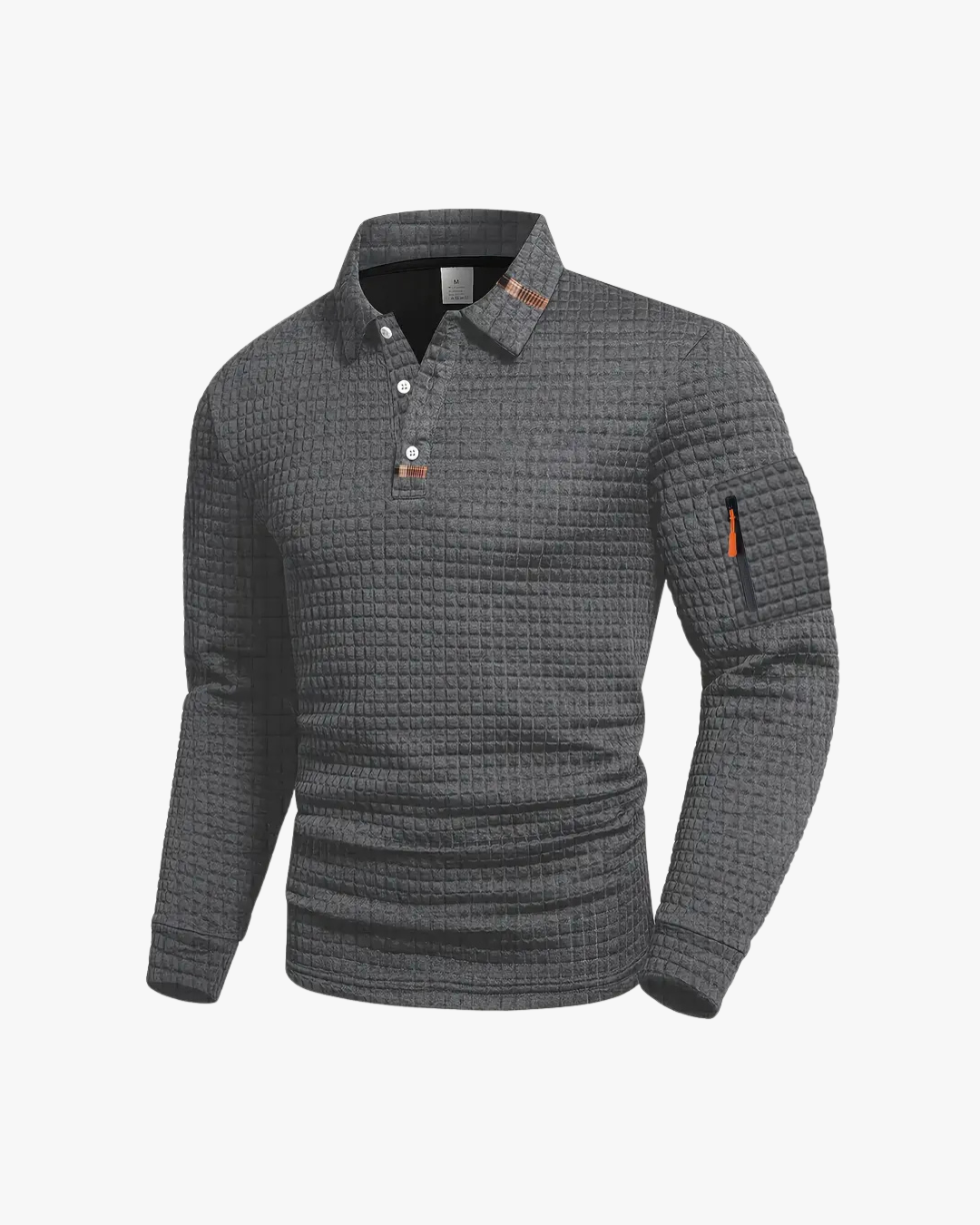Refined Texture Polo Sweater
