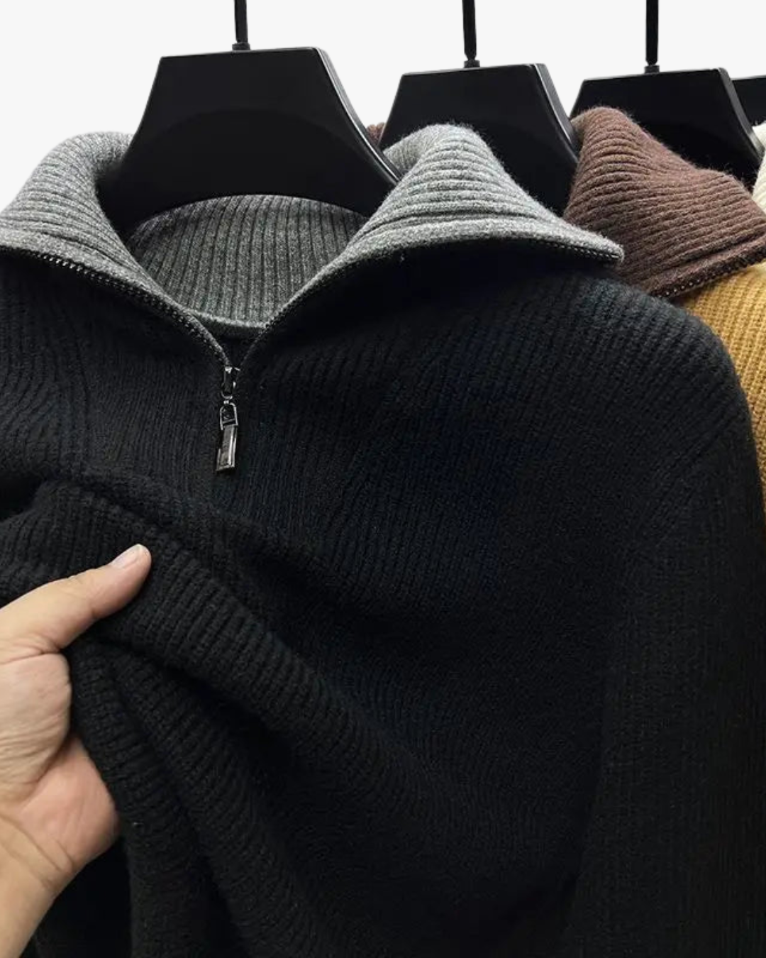 Classic Structured Zip Knit
