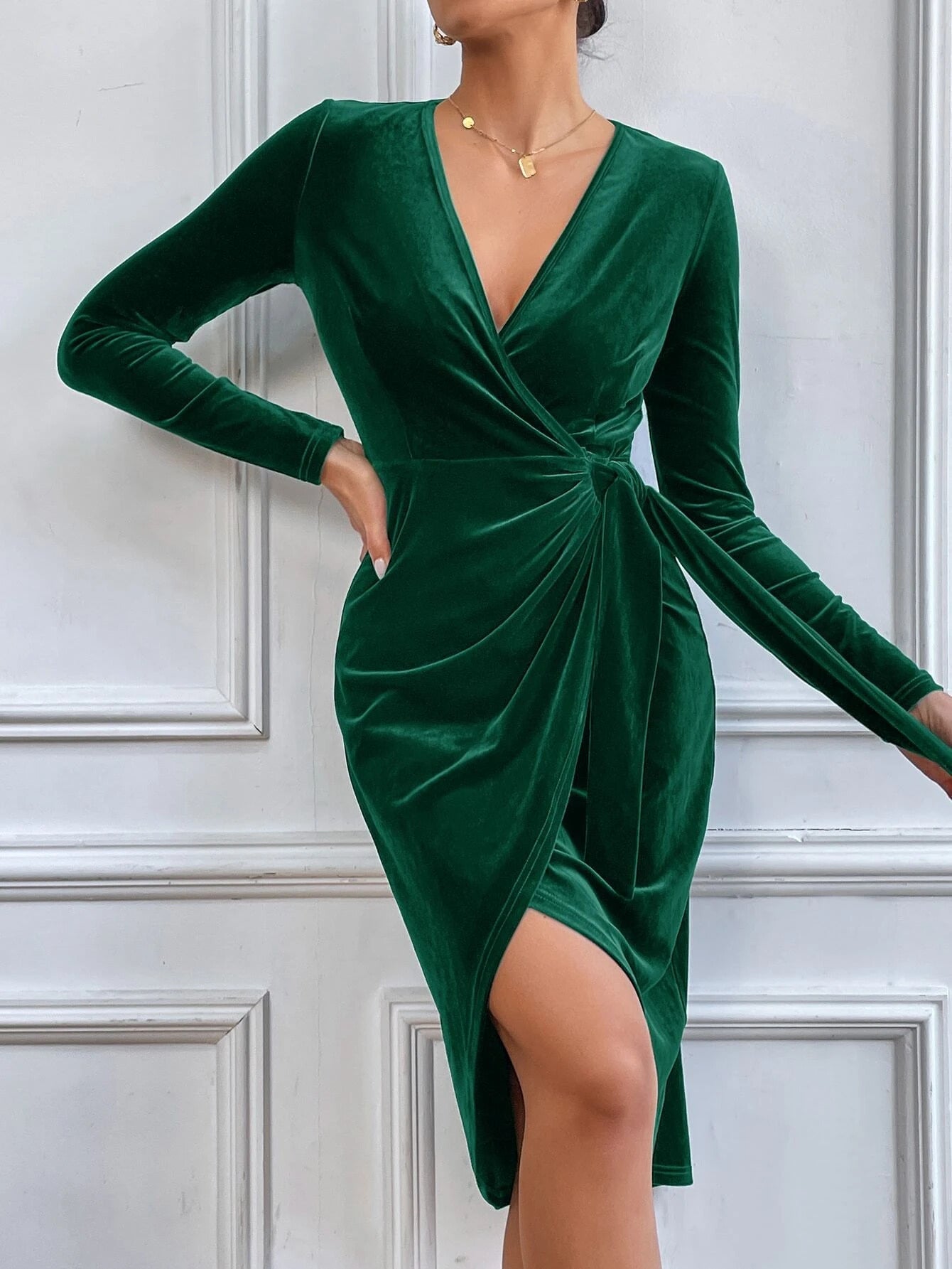 Lucia | Draped Velvet Elegance Dress