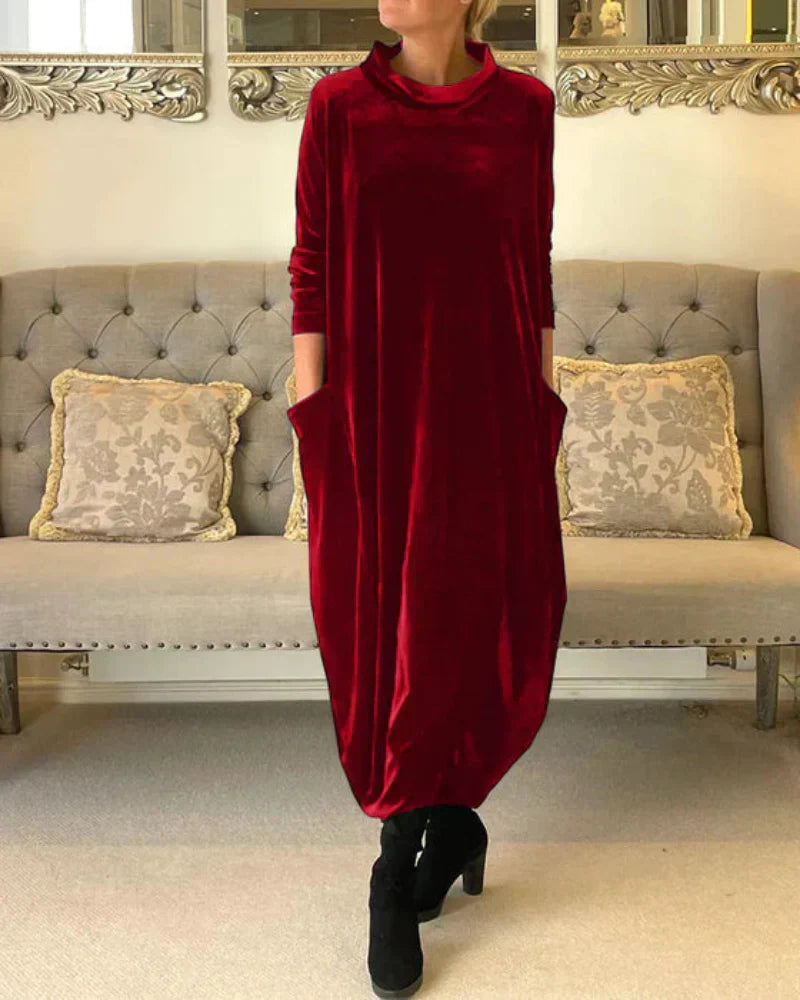 Elspeth | Cozy Draped Maxi Dress