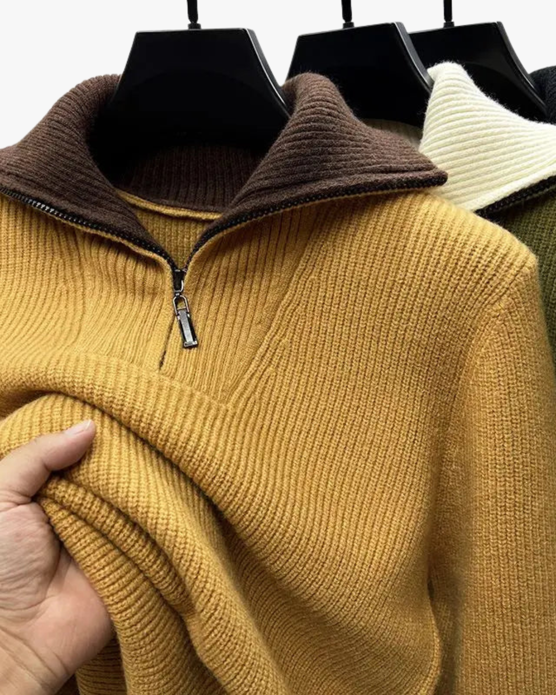 Classic Structured Zip Knit