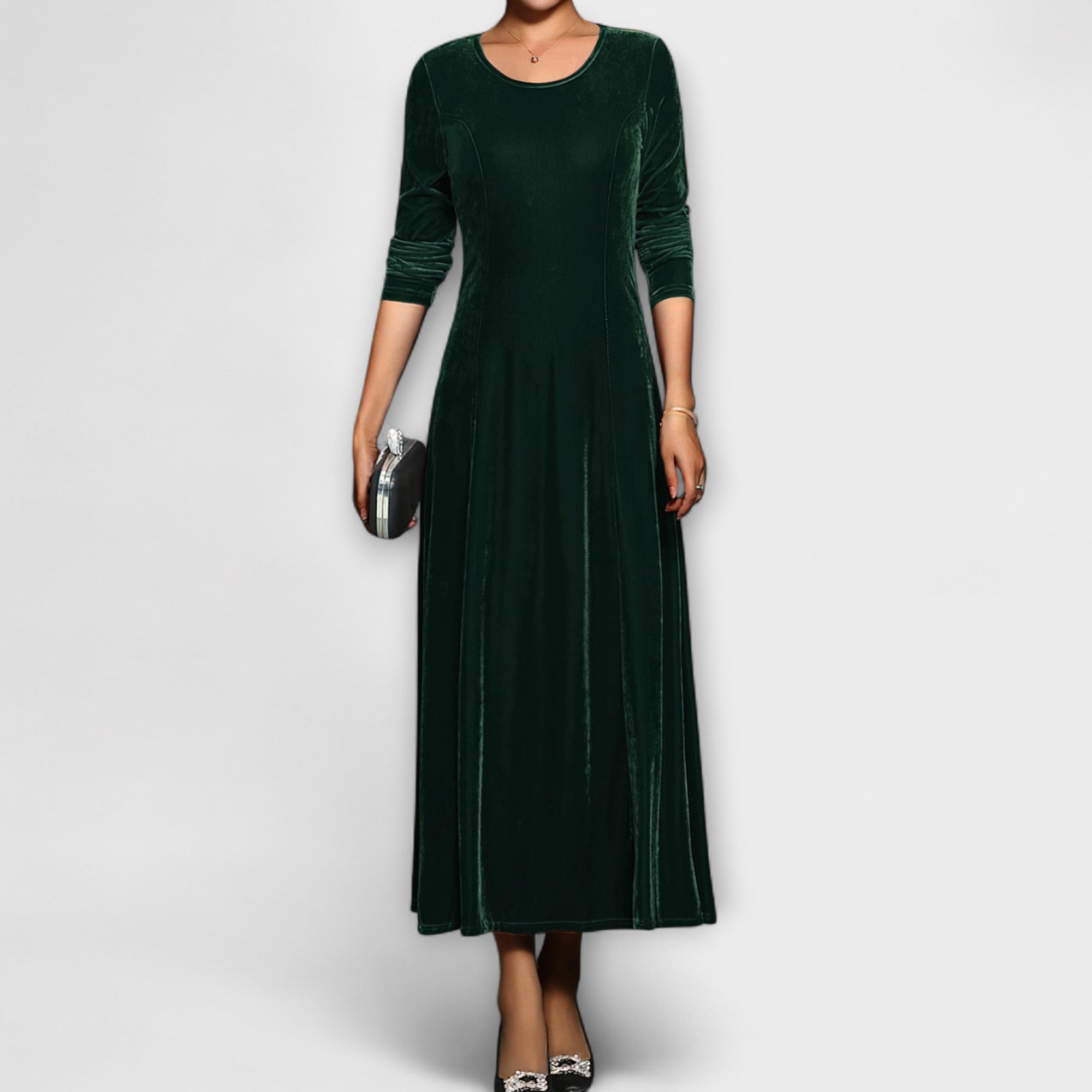 Vivian | Timeless Velvet A-Line Dress