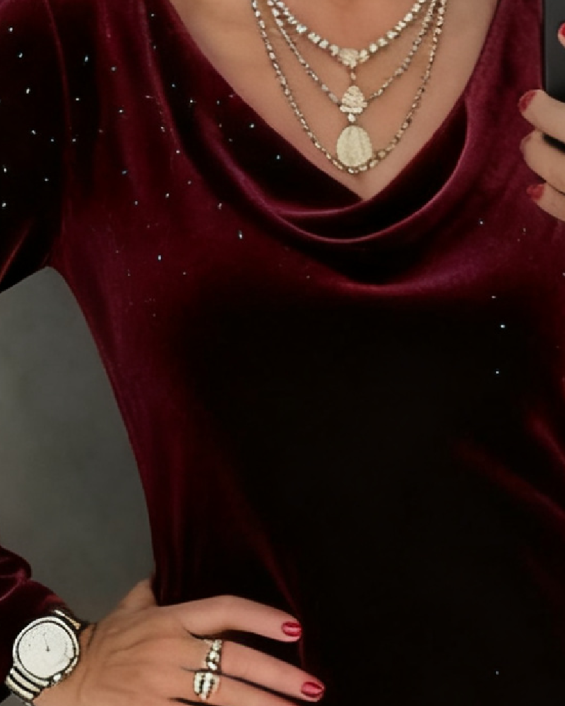 Mia | Shimmer Velvet Straight Dress