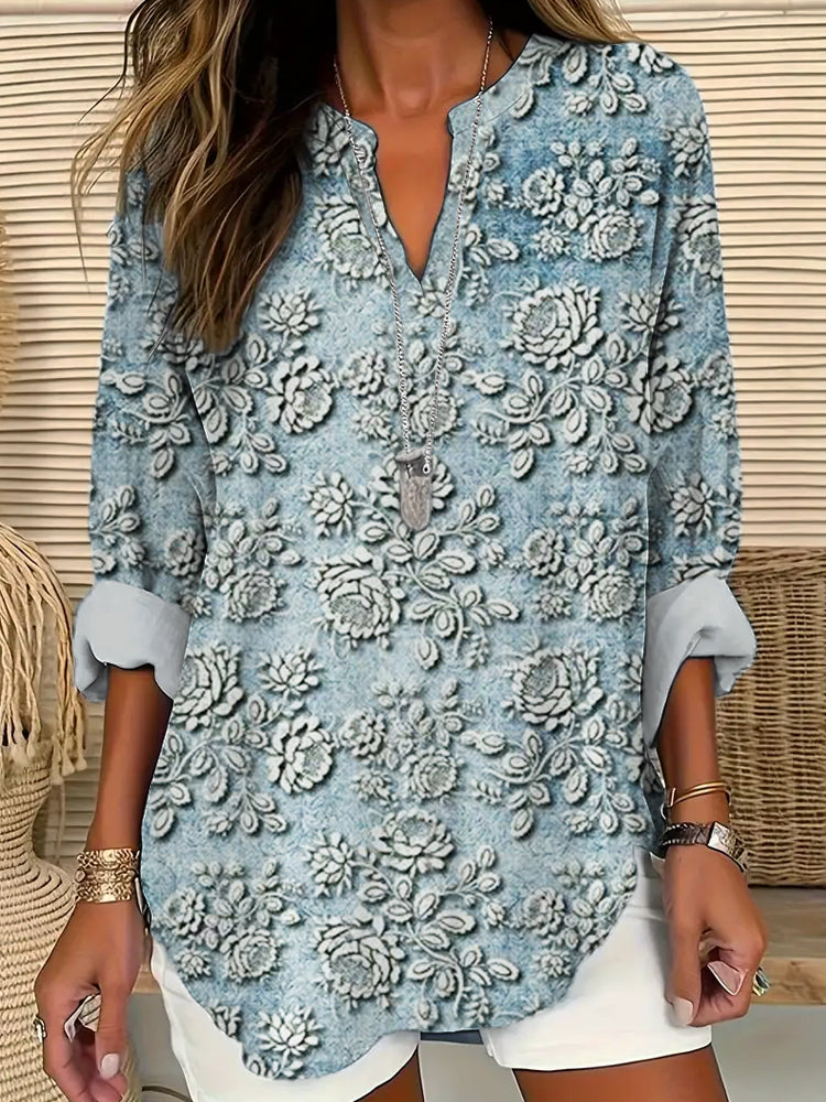 Calla - Petal Mist Printed Blouse