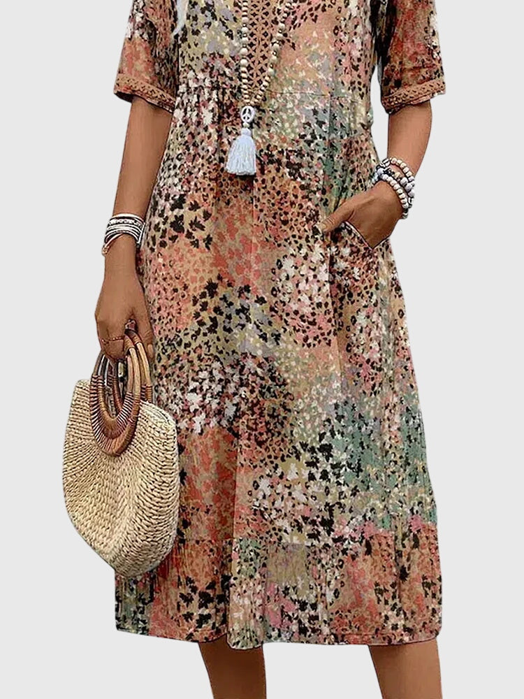 Lainey | Romantic Soft-Floral Belly-Cover Midi