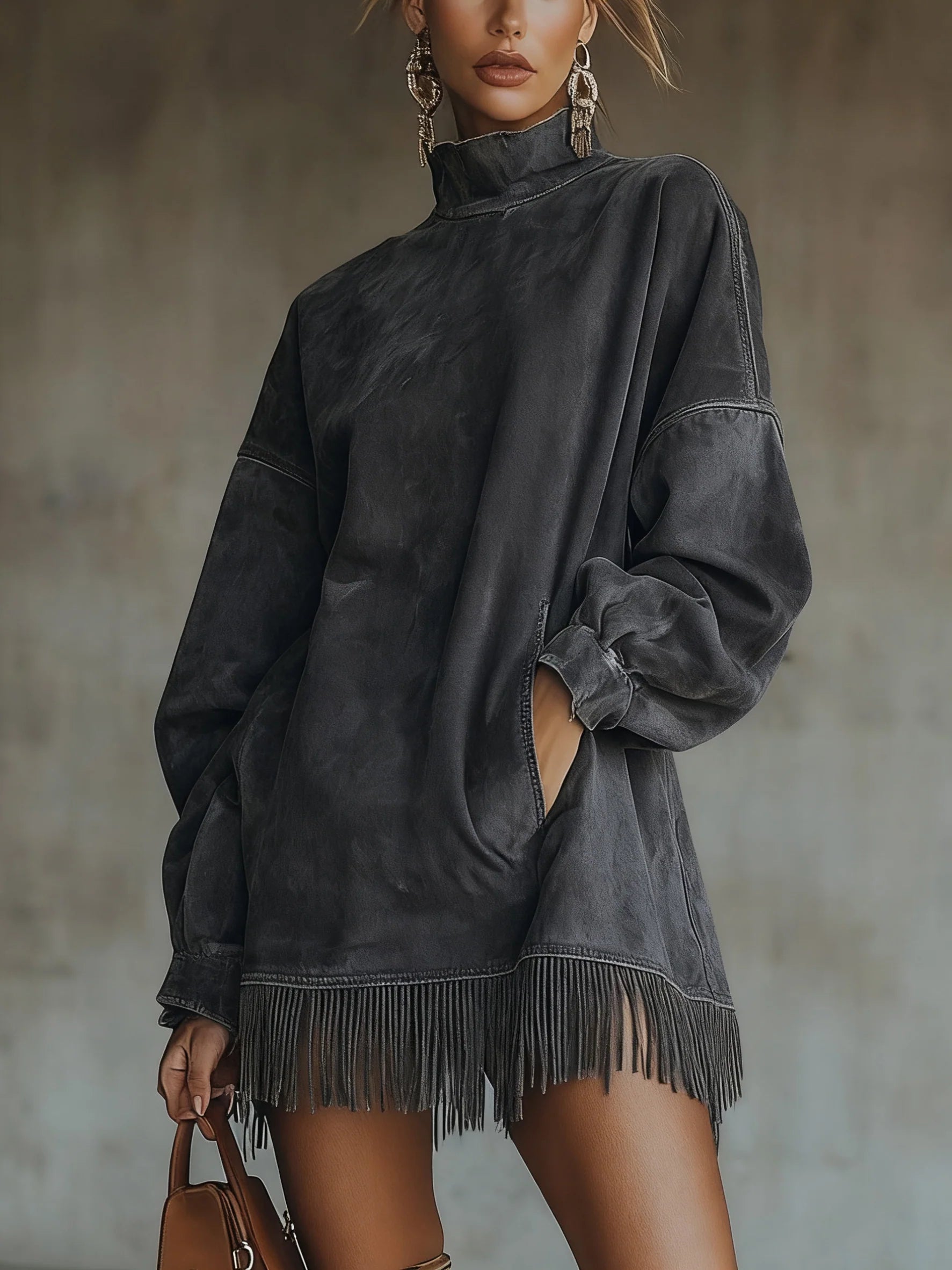 Sheri | Cozy Fringe Statement Dress