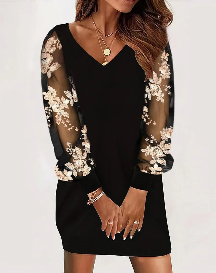 Elowen | Elegant Lace Sleeve Dress