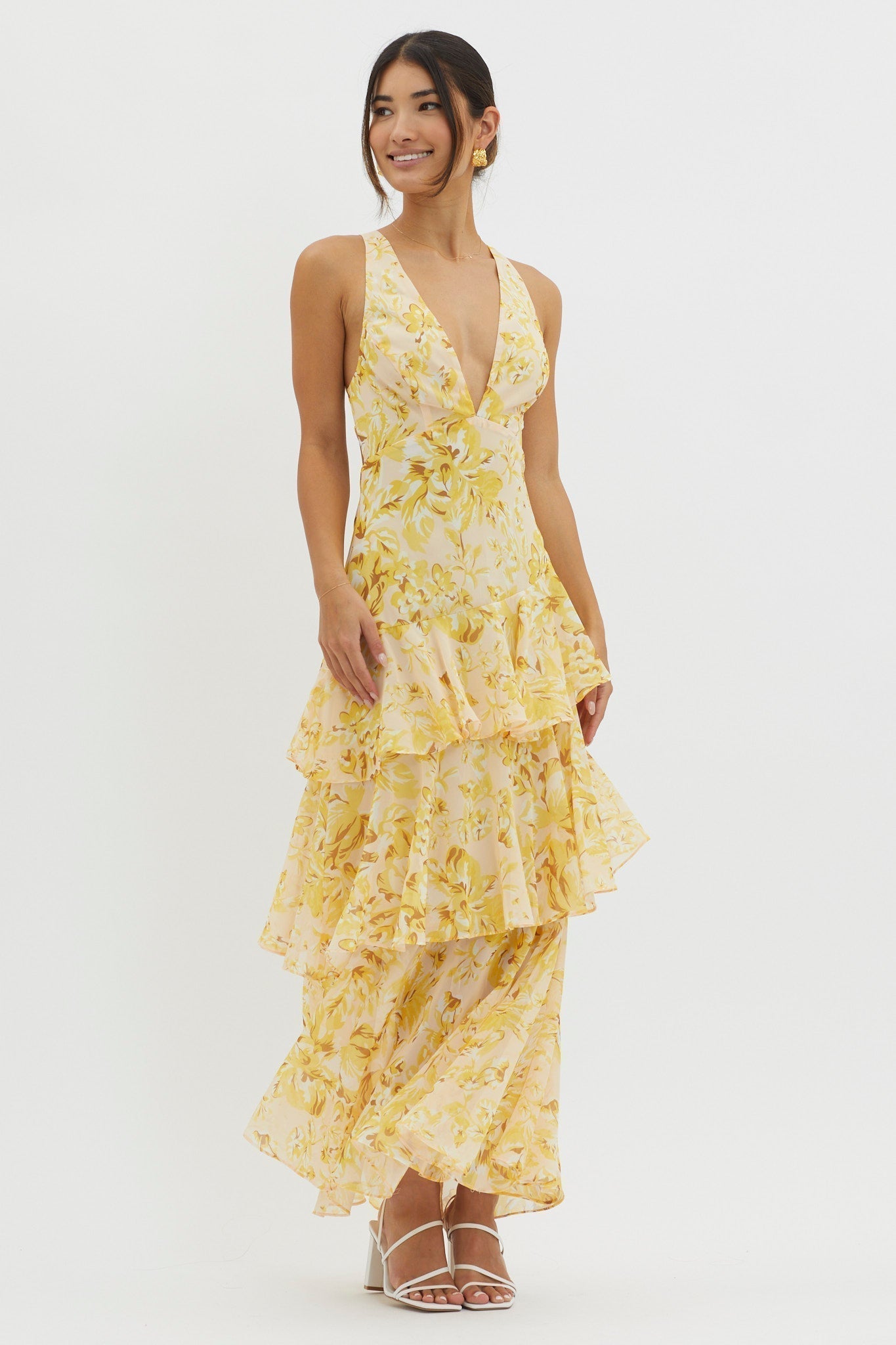 Everlee | Flirty Ruffle Tiered Midi Dress