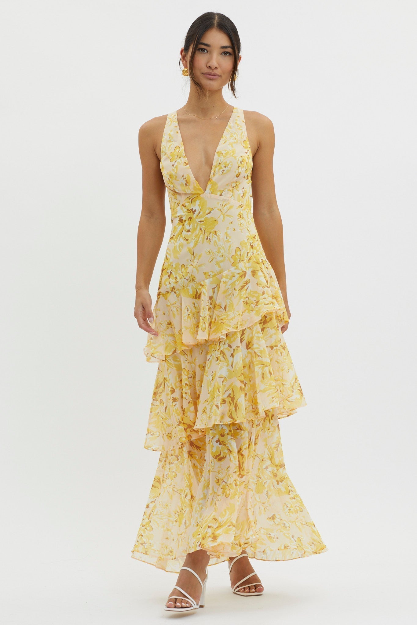 Everlee | Flirty Ruffle Tiered Midi Dress