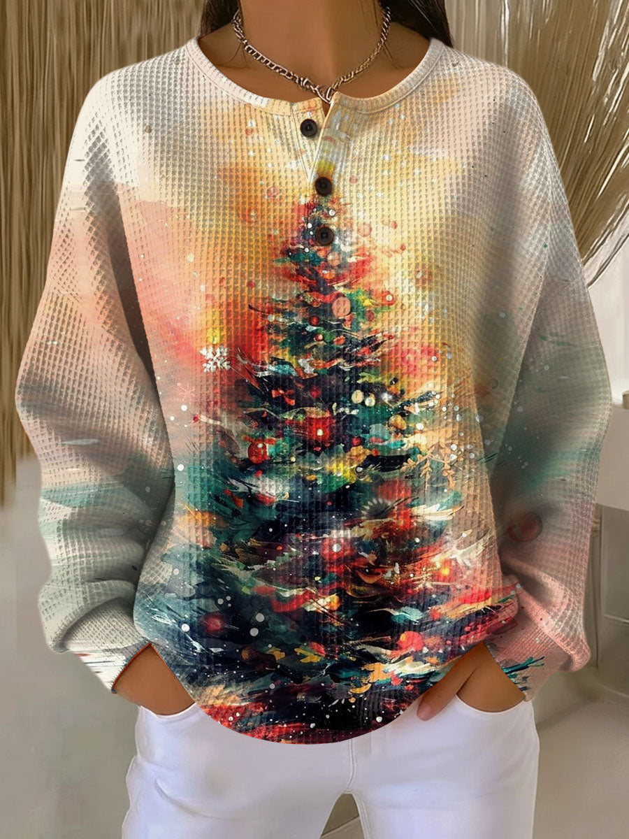 Zinnia | Sweater with Christmas Tree and Cozy Vibes