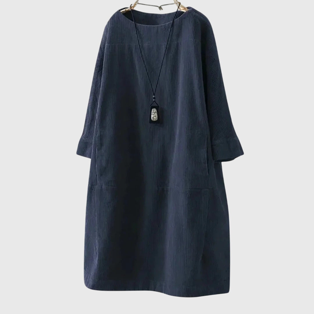 Lyla | Soft Relaxed Corduroy Midi Dress