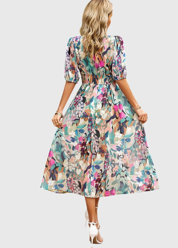 Willow | Vibrant Smocked Floral Midi Dress