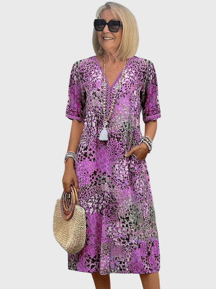 Lainey | Romantic Soft-Floral Belly-Cover Midi