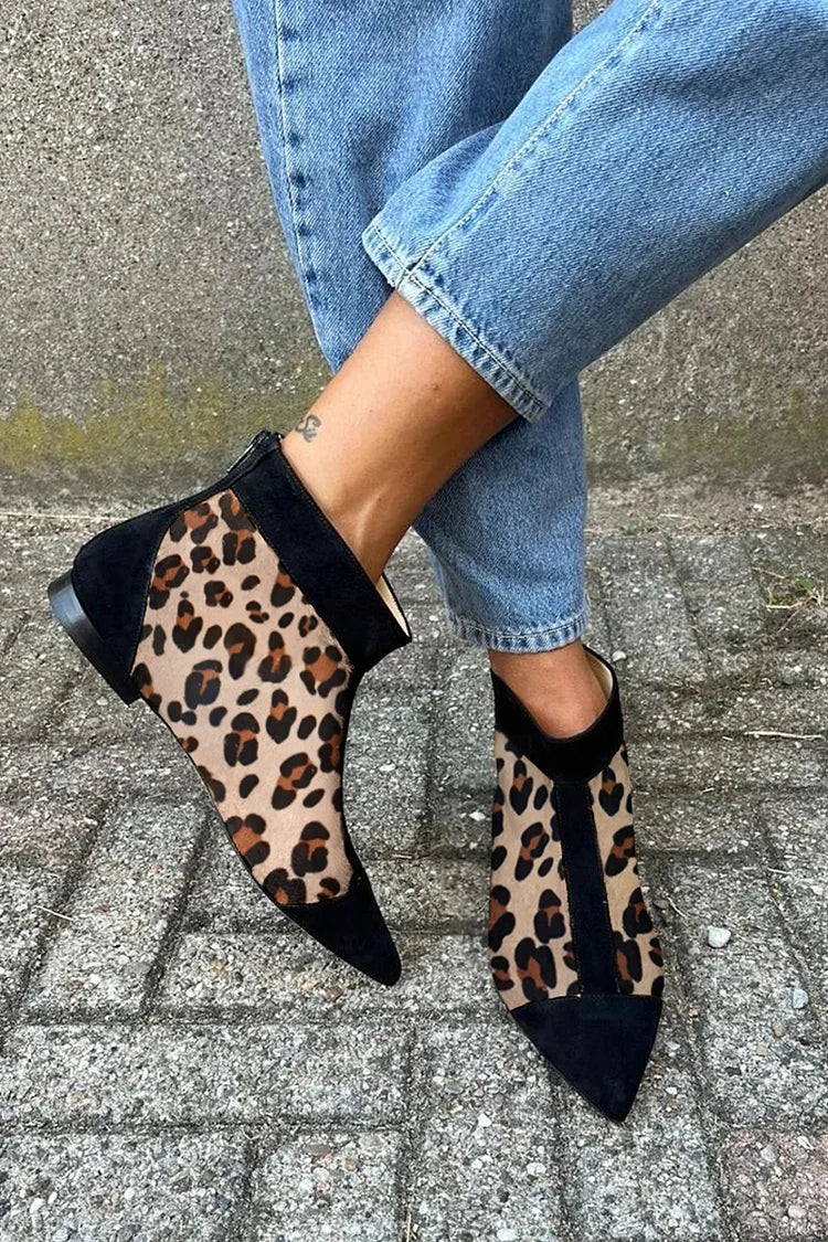 Raya |  Toe Ankle Boot in Leopard Print