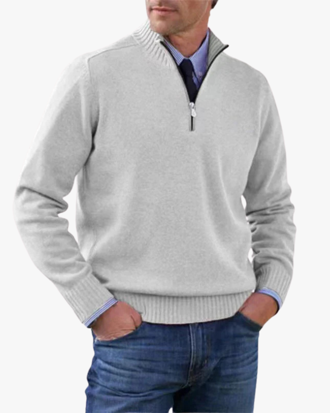 Modern Half-Zip Knit Sweater