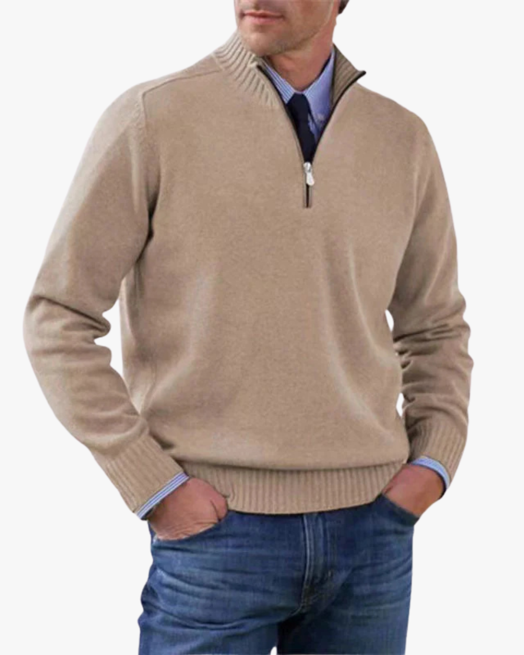 Modern Half-Zip Knit Sweater