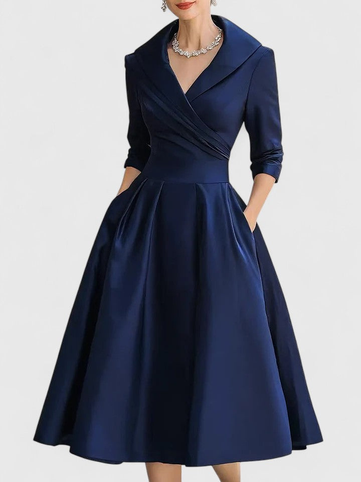 Malia | Timeless Silhouette Pocket Midi Dress