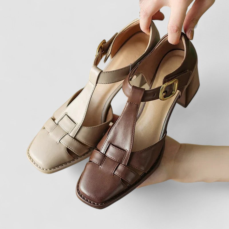 Amanda | Orthopedic T-Strap Block Heels