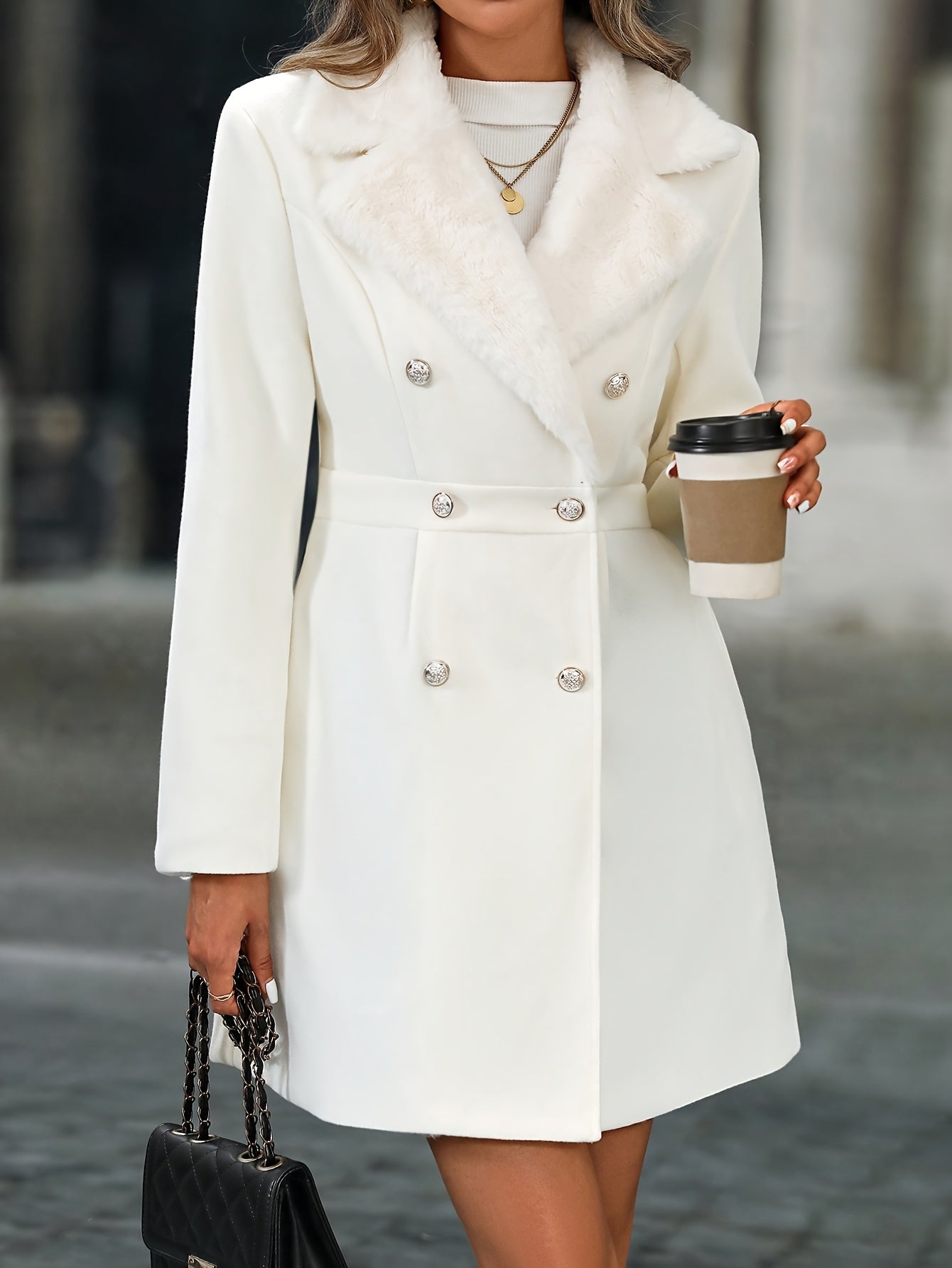 Serine | Two-Tone Spliced Collar Coat
