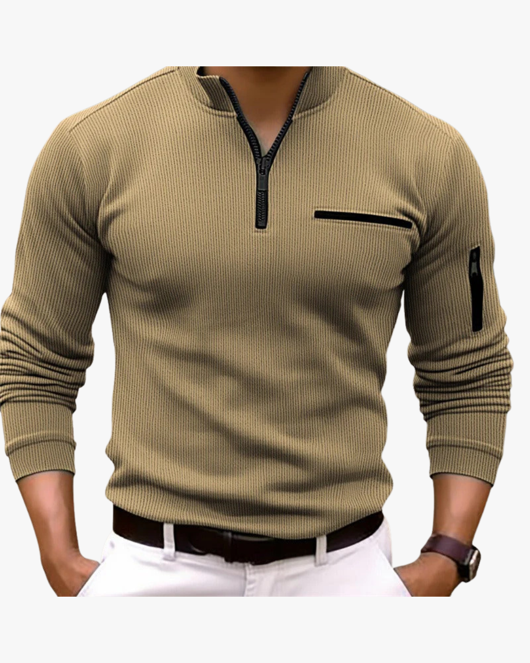 Sporty Zip-Up Long Sleeve