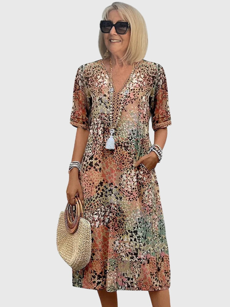 Lainey | Romantic Soft-Floral Belly-Cover Midi