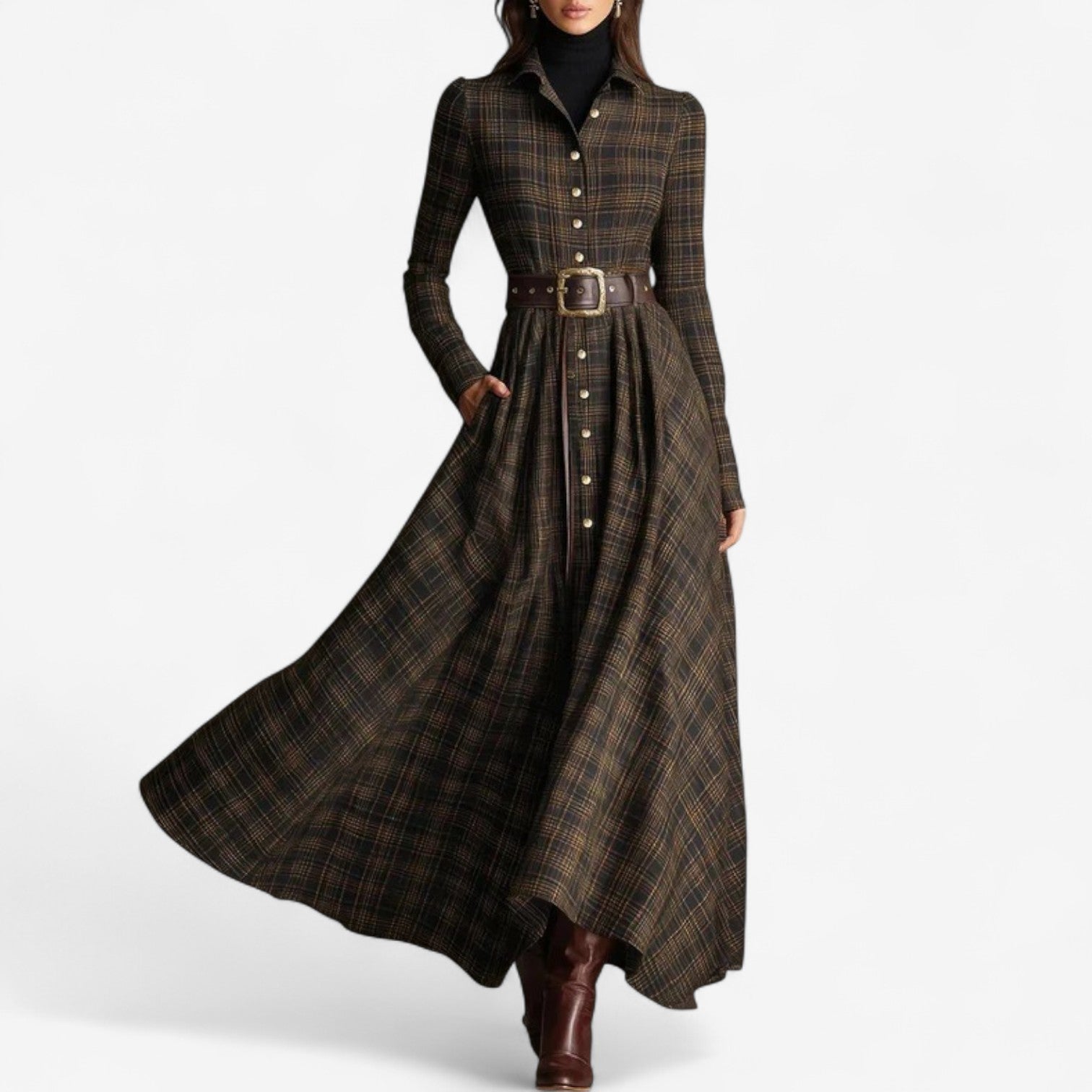 Hailey | Graceful Tartan Day Dress