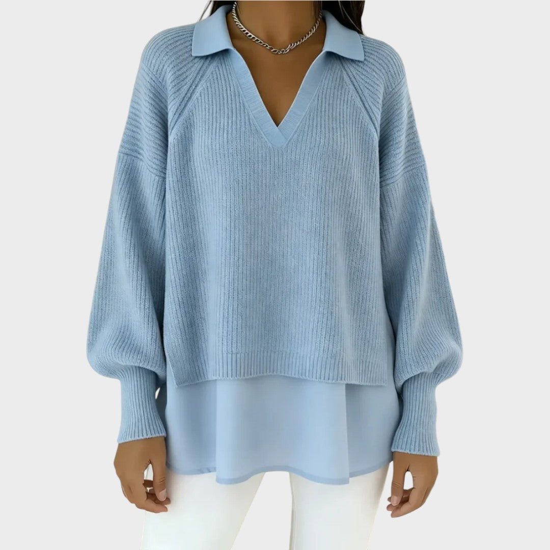 Lily | Layered Knit V-Neck Sweater