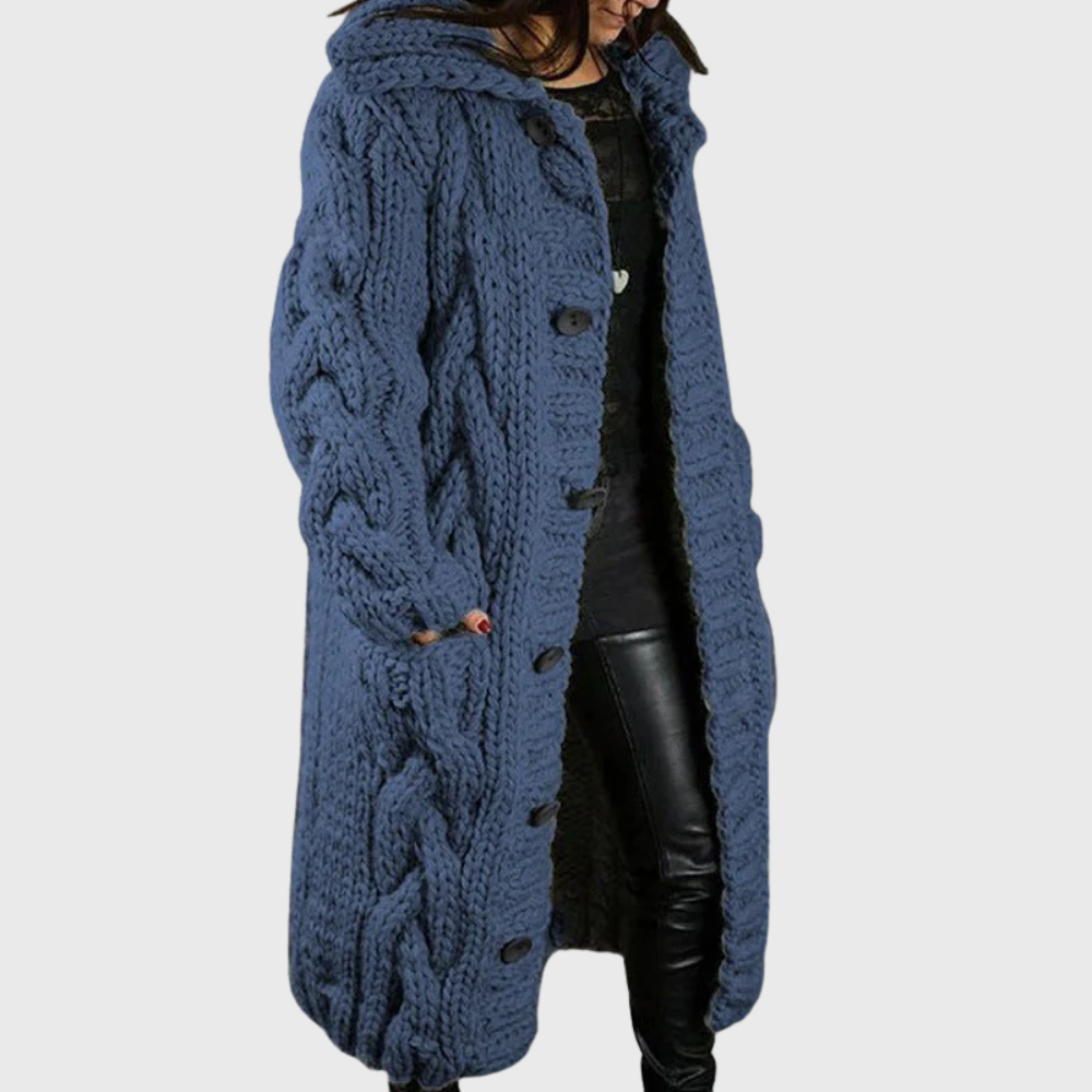 Lena | Oversized Hooded Knit Coat