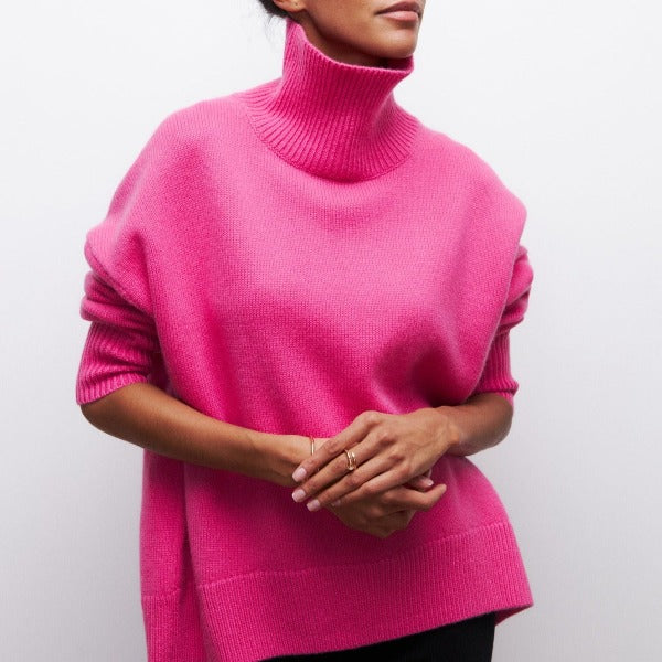 Adrianelys | Elegant High-Neck Sweater