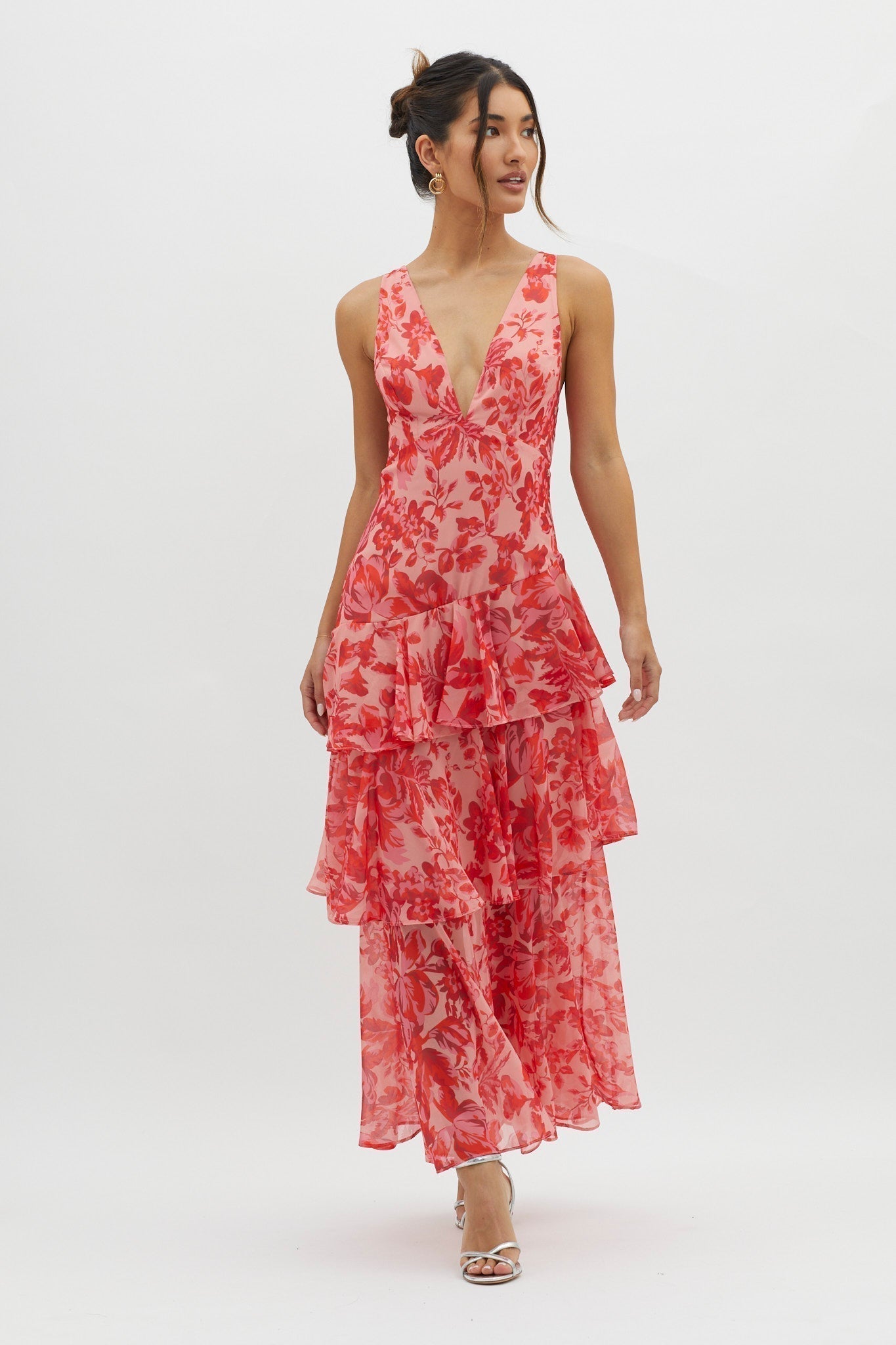 Everlee | Flirty Ruffle Tiered Midi Dress