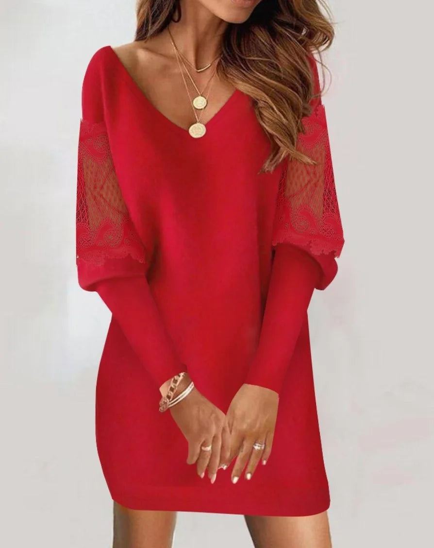 Lucille | Elegant Lace Sleeve Dress