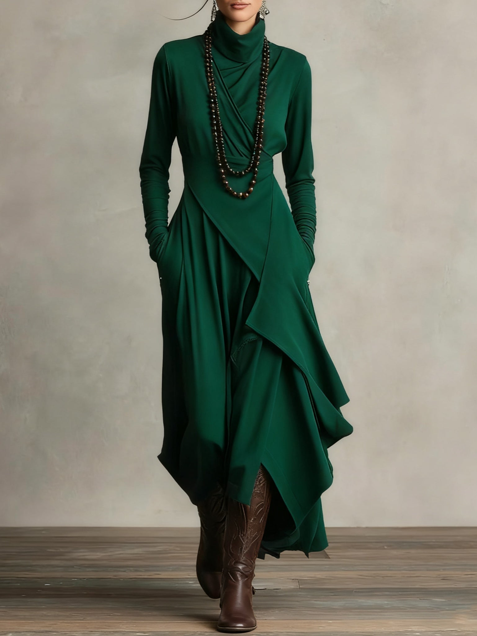 Maribel | Elegant Asymmetry Maxi Dress