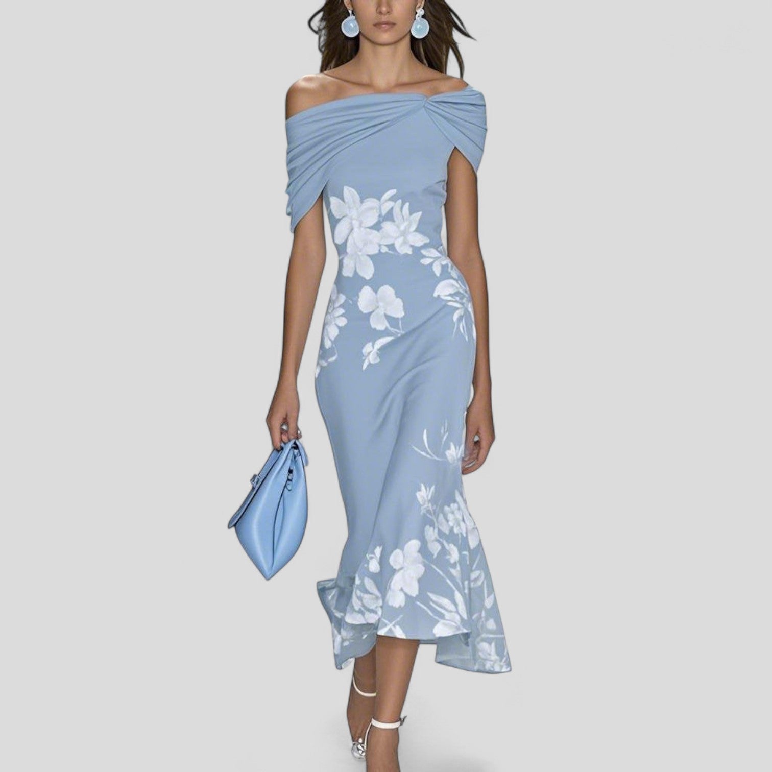 Ivy | Floral Elegance Fitted Flare Dress