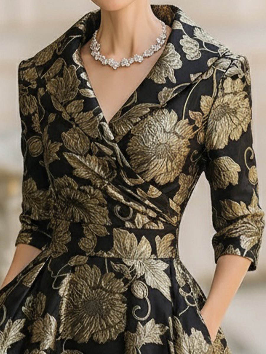 Meghan | Elegant Floral Midi Dress
