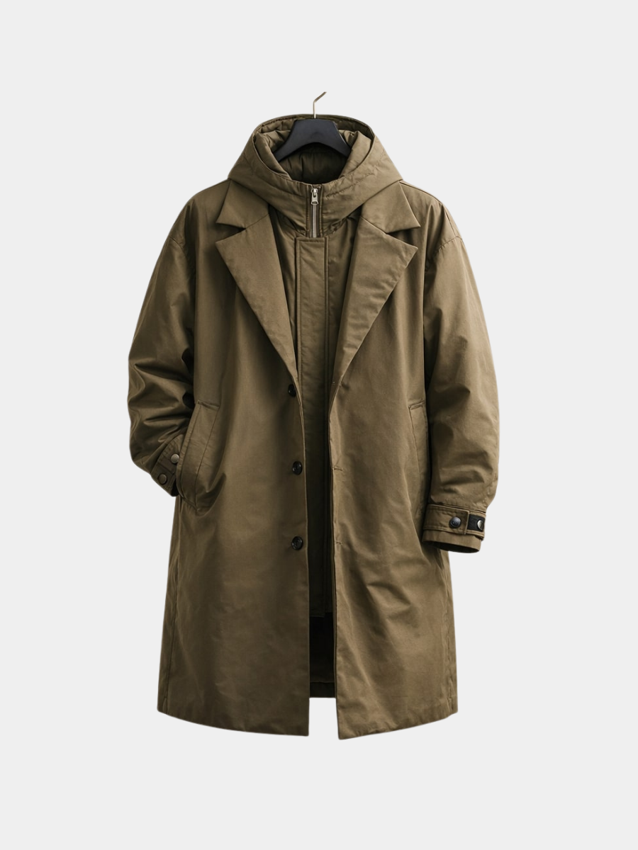 Layered Cold-Weather Overcoat