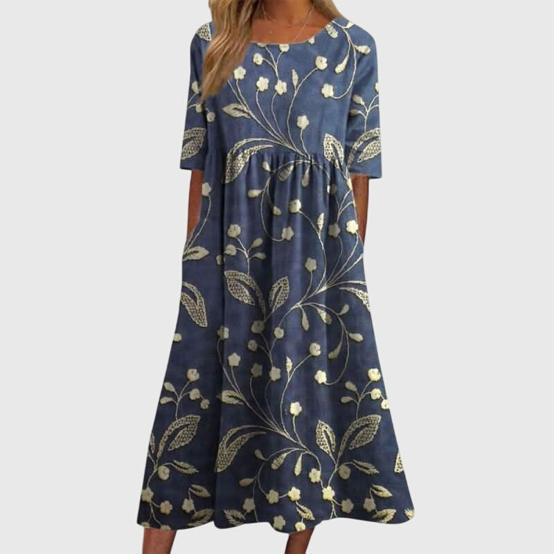 Kinsley | Elegant Embroidered Flowy Everyday Dress