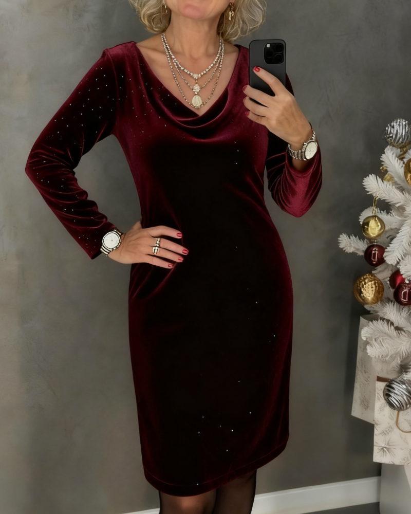 Mia | Shimmer Velvet Straight Dress