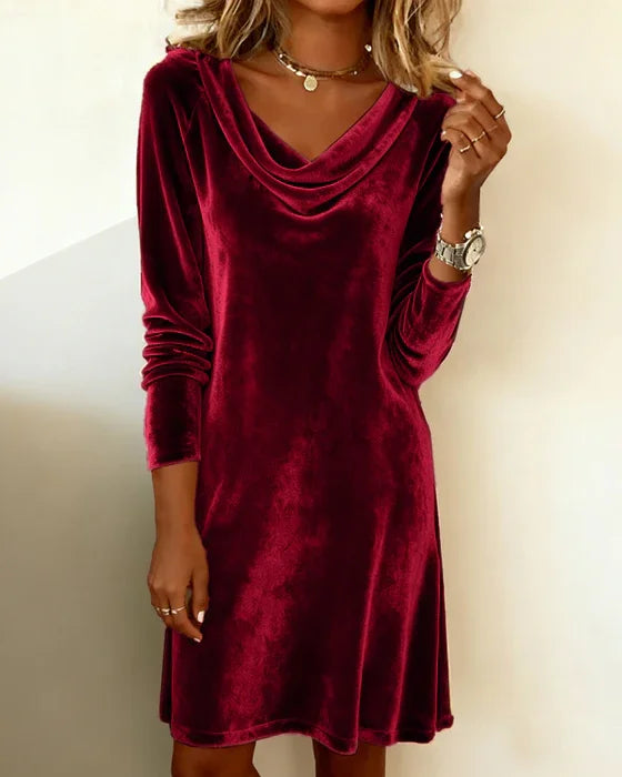 Helena | Draped Velvet Comfort Dress