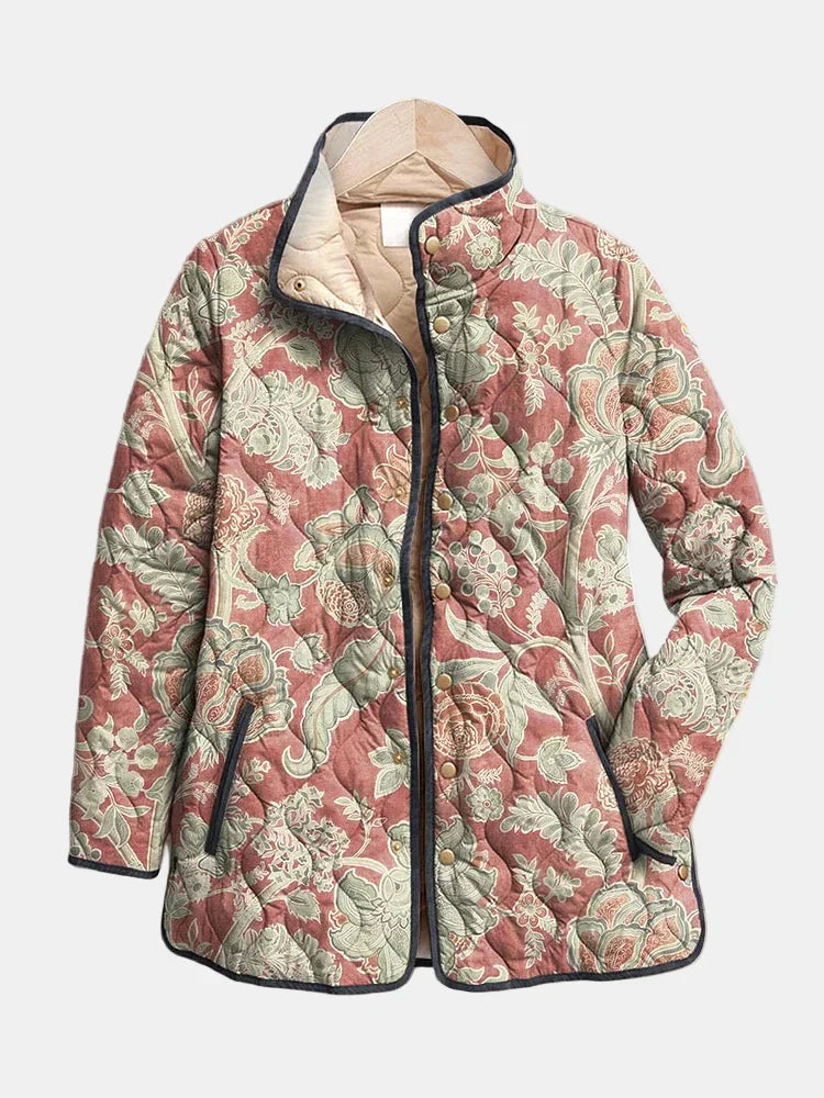 Sofia | Retro Floral Casual Quilted Jacket